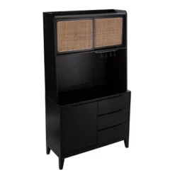 Groveholme Tall Buffet Cabinet With Storage Black/Natural - Aiden Lane 12 Groveholme Tall Buffet Cabinet With Storage Black/Natural - Aiden Lane -Baxton Studio Sale Shop GUEST dd078926 2e47 49af a648 2be8ff194142