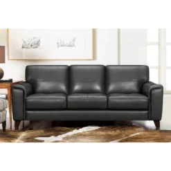 87" Bergen Genuine Leather Square Arm Sofa - Armen Living -Baxton Studio Sale Shop GUEST dd5178ec 9101 4b70 a33a 1dd7ca344603