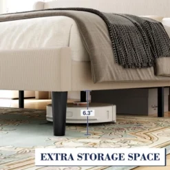 Garvee Queen Upholstered Bed Frame With Wingback Headboard, Luxurious Velvet Upholstery Platform Bed, Wooden Slat Support, Box Spring Optional -Baxton Studio Sale Shop GUEST dd628b45 53c0 49d9 9736 caec8c6becd9