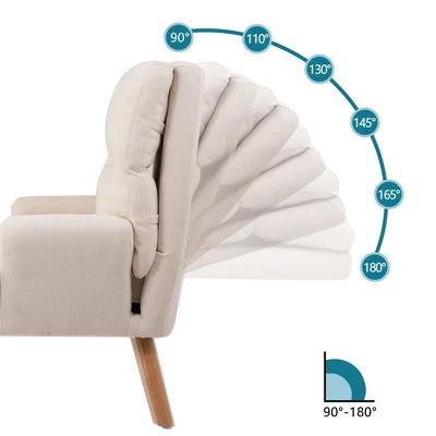 Sapphtopaz Modern Accent Chair With Ottoman Set, Living Room Chairs With Wood Legs Adjustable Backrest, Lounge Chair For Living Room, Bedroom, Office 1 Sapphtopaz Modern Accent Chair With Ottoman Set, Living Room Chairs With Wood Legs Adjustable Backrest, Lounge Chair For Living Room, Bedroom, Office