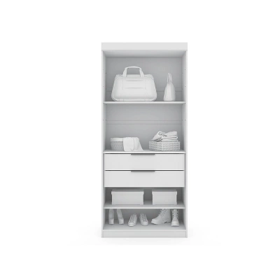 Mulberry 1 Open Sectional Closet White - Manhattan Comfort 4 Mulberry 1 Open Sectional Closet White - Manhattan Comfort - Image 4