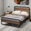 Costway Metal Bed Frame Arc Platform Headboard Footboard Mattress Foundation Black
