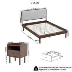Roundhill Furniture Wyller 2-Piece Bedroom Set, Platform Bed With Nightstand, Natural Walnut, Queen 27 Roundhill Furniture Wyller 2-Piece Bedroom Set, Platform Bed With Nightstand, Natural Walnut, Queen -Baxton Studio Sale Shop GUEST dde8052b dabc 480e a5e8 4d787bbfe030