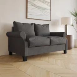 ChaletPosh Linen Love Seat -Baxton Studio Sale Shop GUEST ddf0578d 8be3 4969 941e 125004b1ae57