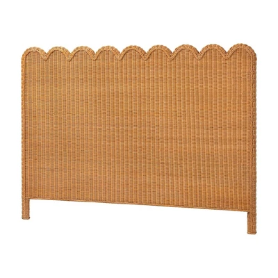 Bali & Pari Maritza Scalloped Rattan Pitrit Standalone Headboard 4 Bali & Pari Maritza Scalloped Rattan Pitrit Standalone Headboard - Image 4