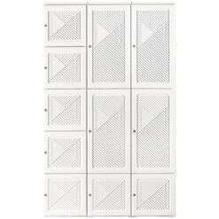 HOMCOM Portable Wardrobe Closet, Bedroom Armoire, Foldable Clothes Organizer With Cube Storage, Hanging Rods, And Magnet Doors, White -Baxton Studio Sale Shop GUEST de58c46f 5acc 4623 bd6c 19db8f3bda17