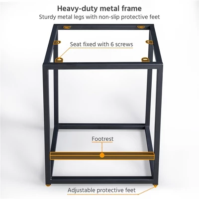 Yaheetech 24" H Backless Upholstered Bar Stools Set Of 2 For Kitchen Counter 5 Yaheetech 24" H Backless Upholstered Bar Stools Set Of 2 For Kitchen Counter - Image 5