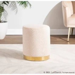 Marla Glam Chevron Ottoman - LumiSource -Baxton Studio Sale Shop GUEST defd8926 db21 4ef5 a525 2c2b5885e4a0