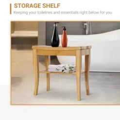 HOMCOM Long Bamboo Shower Bench Seat, 20" Wooden Spa Shower Stool With Underneath Storage Shelf Shoe Organizer 10 HOMCOM Long Bamboo Shower Bench Seat, 20" Wooden Spa Shower Stool With Underneath Storage Shelf Shoe Organizer -Baxton Studio Sale Shop GUEST df3a8211 d7be 4445 98c3 71682002e659