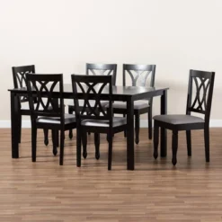 7pc Reneau Upholstered Wood Dining Set Sand Gray/Espresso - Baxton Studio 11 7pc Reneau Upholstered Wood Dining Set Sand Gray/Espresso - Baxton Studio -Baxton Studio Sale Shop GUEST df81790e 4810 49de a7af 315d40e72d71