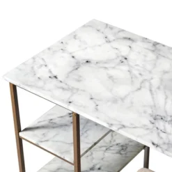 Marmo Breakfast Table Dining Set With Faux Marble Top Brass - Teamson Home -Baxton Studio Sale Shop GUEST df9ca8d0 6c08 4d8e 84e3 5f1cd7ffcd0d