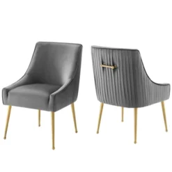 Set Of 2 Discern Pleated Back Upholstered Performance Velvet Dining Chairs - Modway -Baxton Studio Sale Shop GUEST dfb68ac2 538e 41b4 b35a 53cffba4c372