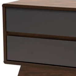 2 Drawer Koji Two-Toned Wood TV Stand For TVs Up To 65" Gray/Walnut - Baxton Studio -Baxton Studio Sale Shop GUEST dff0c49b a7db 402b b8ab d247723011f1