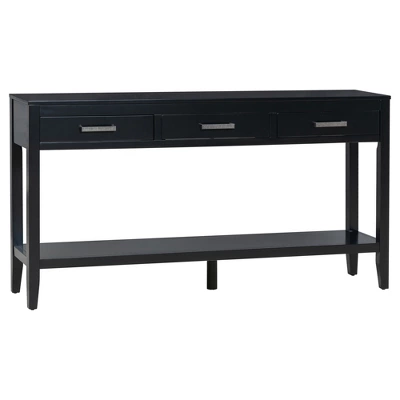59.1" Modern 3-Drawer Console Table With 1 Shelf For Living Room, Entryway And Hallway - ModernLuxe 8 59.1" Modern 3-Drawer Console Table With 1 Shelf For Living Room, Entryway And Hallway - ModernLuxe - Image 8