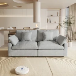 83" Cloud Couch Modular Sectional Sofa Couch,Down Filled Sectional For Living Room,Love Seat Sofas,Convertible Couch,Covers Washable&Replaceable -Baxton Studio Sale Shop GUEST e04323ad 749d 4c3e b411 5dbf1fcc4794