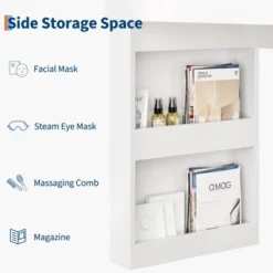 Arched Vanity Desk With Mirror And Lights, Makeup Vanity Table With 3 Drawers And 11 Storage Shelves, Large Dressing Table With Outlet 18 Arched Vanity Desk With Mirror And Lights, Makeup Vanity Table With 3 Drawers And 11 Storage Shelves, Large Dressing Table With Outlet -Baxton Studio Sale Shop GUEST e0a242aa 6af5 4856 a09c 47b3e55d8323