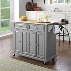Natural Wood Top Kitchen Cart/Island Vintage Gray - Crosley -Baxton Studio Sale Shop GUEST e1348998 fdf6 4cf8 a45e c15559fc0426