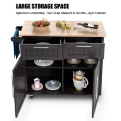 Costway Rolling Kitchen Cart Island Heavy Duty Storage Brown Trolley Cabinet Utility Modern 12 Costway Rolling Kitchen Cart Island Heavy Duty Storage Brown Trolley Cabinet Utility Modern -Baxton Studio Sale Shop GUEST e14f1d9e bb60 4e97 a009 5d6715425566