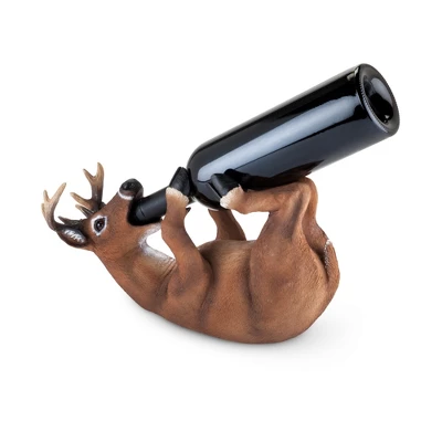True Drunken Deer Polyresin Wine Bottle Holder Set Of 1, Brown, Holds 1 Standard Wine Bottle 2 True Drunken Deer Polyresin Wine Bottle Holder Set Of 1, Brown, Holds 1 Standard Wine Bottle - Image 2
