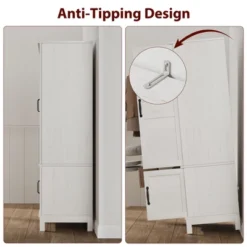 Armoire Wardrobe Closet With 2 Doors,72" Wooden Wardrobe Cabinet With Hanging Rod, Narrow Tall Armoire With 18 Adjustable Shelves For Bedroom -Baxton Studio Sale Shop GUEST e1af0e2f 7553 4500 bea2 04a5965c83af