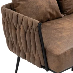 Modern Accent Metal Frame Tufted Sofa With Arms - ModernLuxe -Baxton Studio Sale Shop GUEST e1b4cb6d a1cb 4a53 83dc 607477dec437