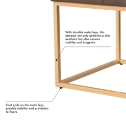 HomePop Small Square Metal Faux Leather Ottoman -Baxton Studio Sale Shop GUEST e1dc8b4a f4f2 44d7 853c 60bd011df716