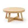 Plank+Beam Classic Solid Wood Round Coffee Table, 36" Farmhouse Table For Living Room