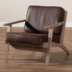 Sigrid Faux Leather Upholstered Wood Armchair Dark Brown/Antique Oak - Baxton Studio 13 Sigrid Faux Leather Upholstered Wood Armchair Dark Brown/Antique Oak - Baxton Studio -Baxton Studio Sale Shop GUEST e2019d61 2fa1 4867 9f00 8eaa0de6d816