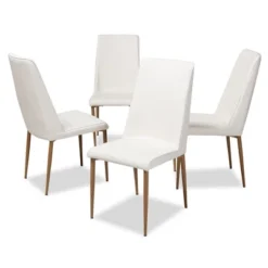 Set Of 4 Chandelle Modern And Contemporary Faux Leather Upholstered Dining Chairs - Baxton Studio -Baxton Studio Sale Shop GUEST e28bc5dc f36d 4da3 abca 08aac8e8c13d