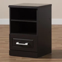 Odelia Modern And Contemporary Finished 1 Drawer Nightstand Dark Brown - Baxton Studio -Baxton Studio Sale Shop GUEST e2a7dbee 6efe 4807 a4cc 3392d7b52490