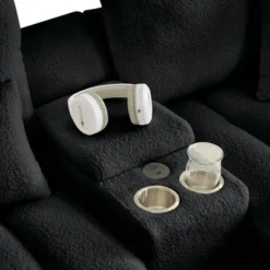 TiramisuBest 91.7 Inch Modular Cloud Sofa Premium Teddy Fabric Sofa Cloud Sectional Sofa With Cup Holder USB Console Storage Living Room, Black -Baxton Studio Sale Shop GUEST e309420f f947 4e5f a066 c57c24c33c0d