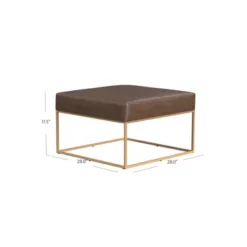 HomePop Large Square Metal Faux Leather Ottoman -Baxton Studio Sale Shop GUEST e30a77f5 af25 41a9 b958 a616d5473729