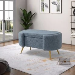 Alina Storage Bench With Metal Legs For Bedroom | ARTFUL LIVING DESIGN -Baxton Studio Sale Shop GUEST e39903a7 4130 4c76 8f30 ddc9d54ac7d7