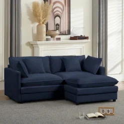 Mjkone 77'' L-Shaped Modular Deep Seat Sofa, Modern Chenille 3-Seat Cloud Sofa With Ottoman And Thickened Cushion 23 Mjkone 77'' L-Shaped Modular Deep Seat Sofa, Modern Chenille 3-Seat Cloud Sofa With Ottoman And Thickened Cushion -Baxton Studio Sale Shop GUEST e39e08ac 3e0a 433c aabf 1530e408ca6b