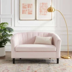 Prospect Channel Tufted Performance Velvet Loveseat Sofa Pink - Modway -Baxton Studio Sale Shop GUEST e3bf534d a611 465c 80f4 9b0fc5951d33