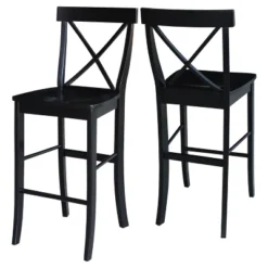 30" Martha X Back Barstool Jet Black - International Concepts 11 30" Martha X Back Barstool Jet Black - International Concepts -Baxton Studio Sale Shop GUEST e3df8699 849a 46d8 8acc c5473f5a6338