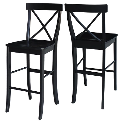 30" Martha X Back Barstool Jet Black - International Concepts 3 30" Martha X Back Barstool Jet Black - International Concepts - Image 3