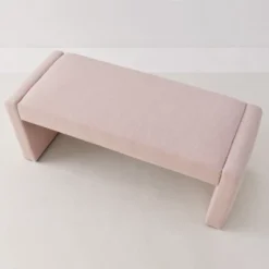 Kaia 47" Contemporary Farmhouse Linen Fabric Waterfall Upholstered Bench-The Pop Maison -Baxton Studio Sale Shop GUEST e4cf1e5e 271a 4263 b41a 2abcac19fc3d