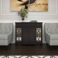 Glam Mirror And Wood Storage Cabinet Black - Olivia & May -Baxton Studio Sale Shop GUEST e4dc75c9 d392 4a72 8446 1b1dde72670d