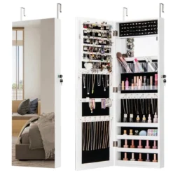 Tangkula 43.5" Jewelry Mirror Cabinet W/ Full-length Mirror & Interior Makeup Mirror -Baxton Studio Sale Shop GUEST e4f486b3 5450 42e1 ab4a 8c9d338822f6