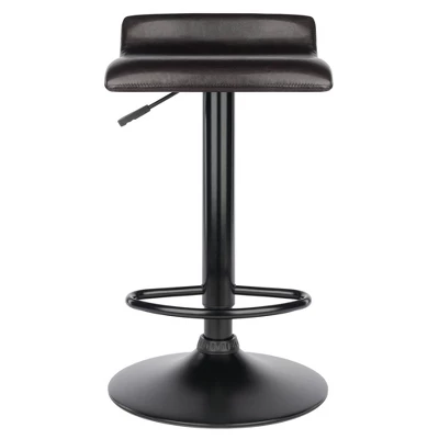 Set Of 2 Paris Airlift Adjustable Swivel Stool With Faux Leather Seat And Black Metal Base Espresso/Black - Winsome 4 Set Of 2 Paris Airlift Adjustable Swivel Stool With Faux Leather Seat And Black Metal Base Espresso/Black - Winsome - Image 4
