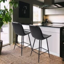 26" Edmund Upholstered Faux Leather Counter Height Stool (Set Of 2) -The Pop Maison -Baxton Studio Sale Shop GUEST e55d5a49 89b6 4e4d abe4 9b8fd01e055b