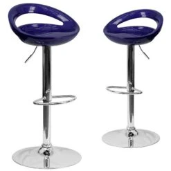 Emma And Oliver 2 Pack Contemporary Plastic Adjustable Height Barstool With Rounded Cutout Back And Chrome Base -Baxton Studio Sale Shop GUEST e5a24fbe 66bf 49f6 8584 a767e9030134
