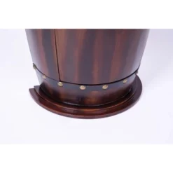 Vintiquewise Rustic Lockable Barrel Shaped Wine Bar Cabinet Wooden End Table -Baxton Studio Sale Shop GUEST e5b5da64 e58c 46dd a09d 2661026bb511