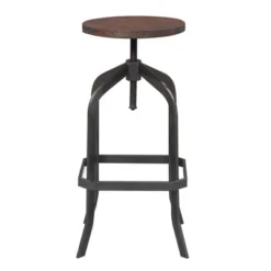 Court Adjustable Backless Barstool Brown - Picket House Furnishings -Baxton Studio Sale Shop GUEST e5bcd569 7e05 4b3b 880f 7e0c8bf6af09