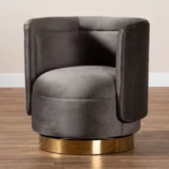 Saffi Velvet Upholstered Swivel Accent Chair - Baxton Studio -Baxton Studio Sale Shop GUEST e5dd005f 2f0d 4a8e b01b e72afb62eb91
