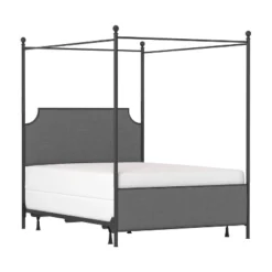 Mcarthur Metal And Upholstered Canopy Bed Matte Black/Gray Fabric - Hillsdale Furniture -Baxton Studio Sale Shop GUEST e61b91d6 25b8 4daf 89a0 9a46d60b24d4