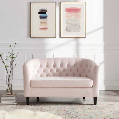 Prospect Performance Velvet Loveseat Pink - Modway 7 Prospect Performance Velvet Loveseat Pink - Modway - Image 7