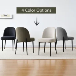 Upholstered Dining Chairs With Linen Blend Fabric And Metal Legs, Modern Armless Side Chairs For Dining Room-Maison Boucle 10 Upholstered Dining Chairs With Linen Blend Fabric And Metal Legs, Modern Armless Side Chairs For Dining Room-Maison Boucle -Baxton Studio Sale Shop GUEST e77afc2c 469e 43bf 850f dcc370174ec1