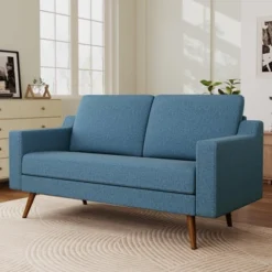 Vipbear 65.4" Loveseat Sofa,Comfy Love Seat Couches For Living Room,Mid Century Modern Small Couch For Bedroom Office With Spring Cushion -Baxton Studio Sale Shop GUEST e789c397 7be8 4dcd b23a bc7f18220503